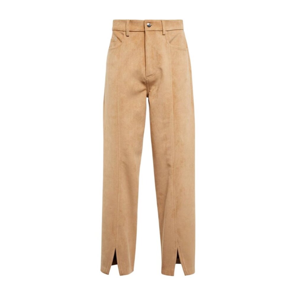 Nanushka Regenerated Leather Suede Pants in Sand